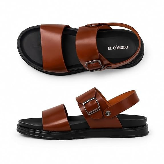Men's Adjustable Backstrap Leather Sandals - Tan
