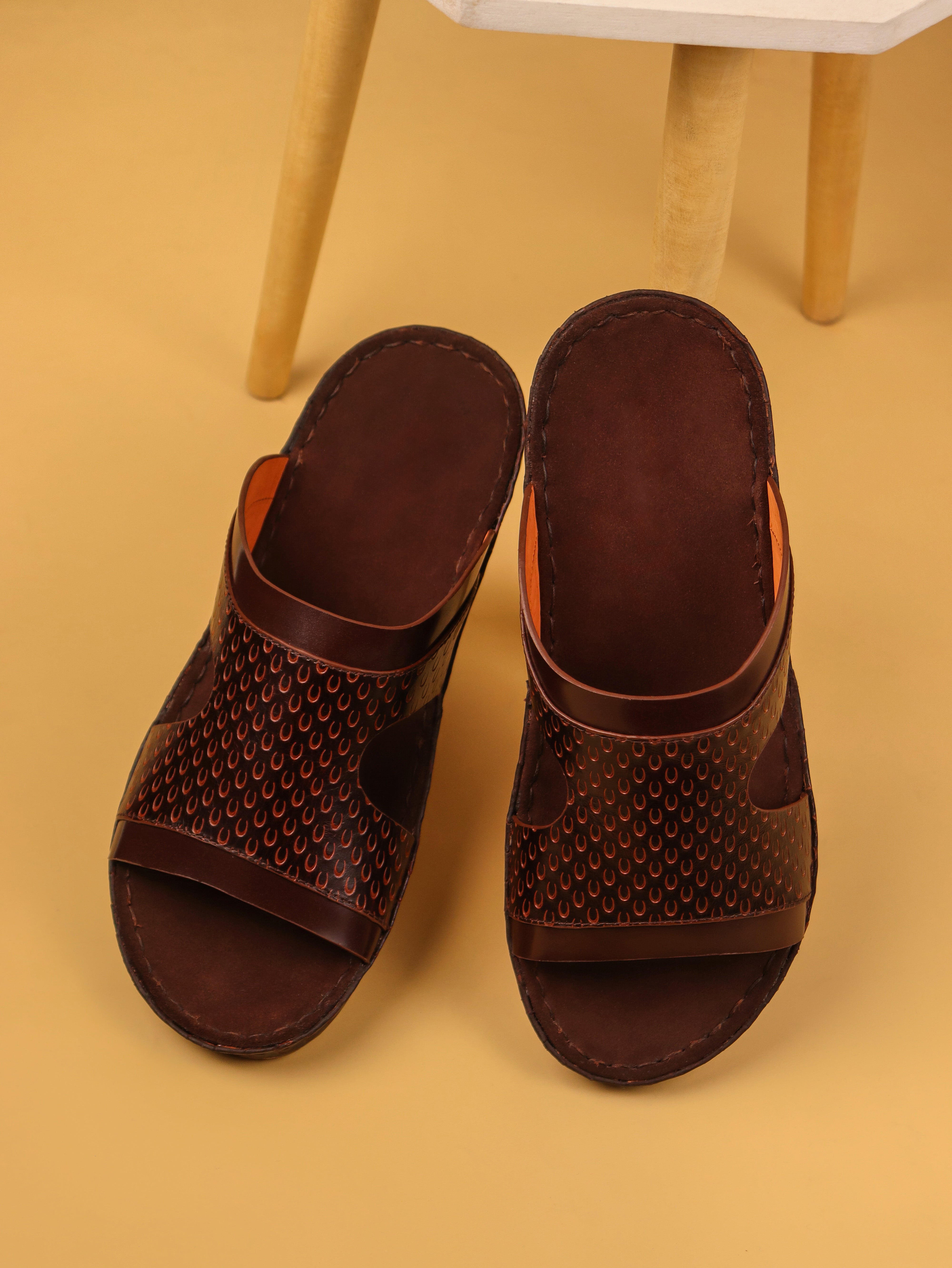Men's Slides: Dark Brown