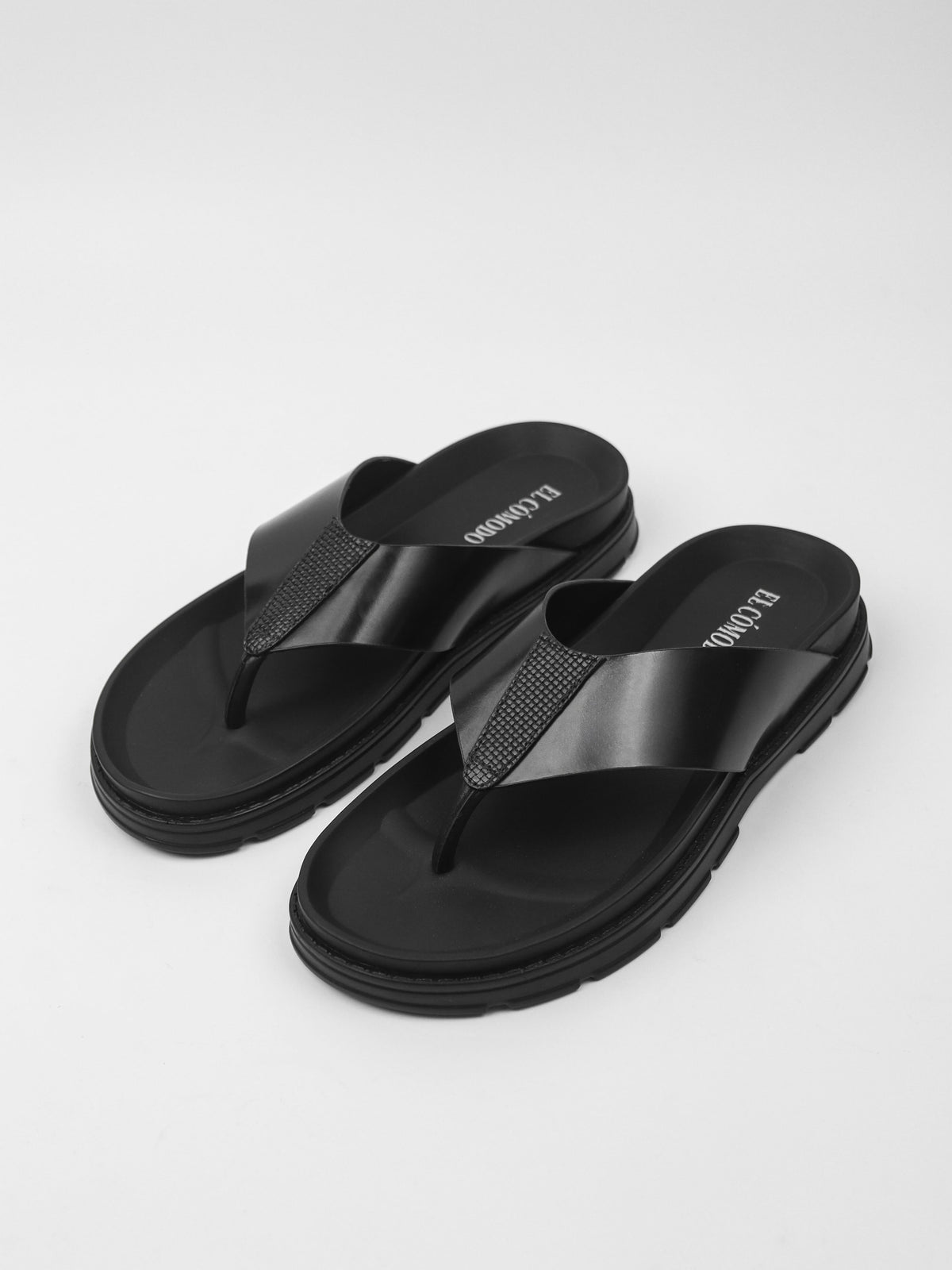 Men's Comfort Thong Slippers: Black