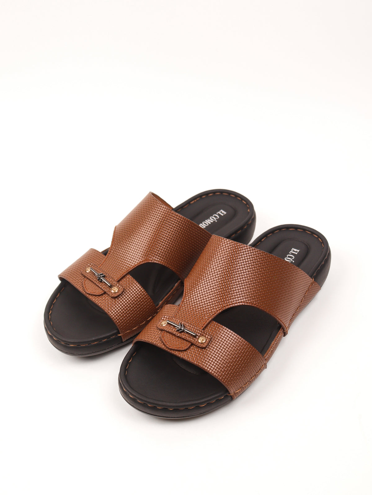 Men's Flat Slippers: Brown