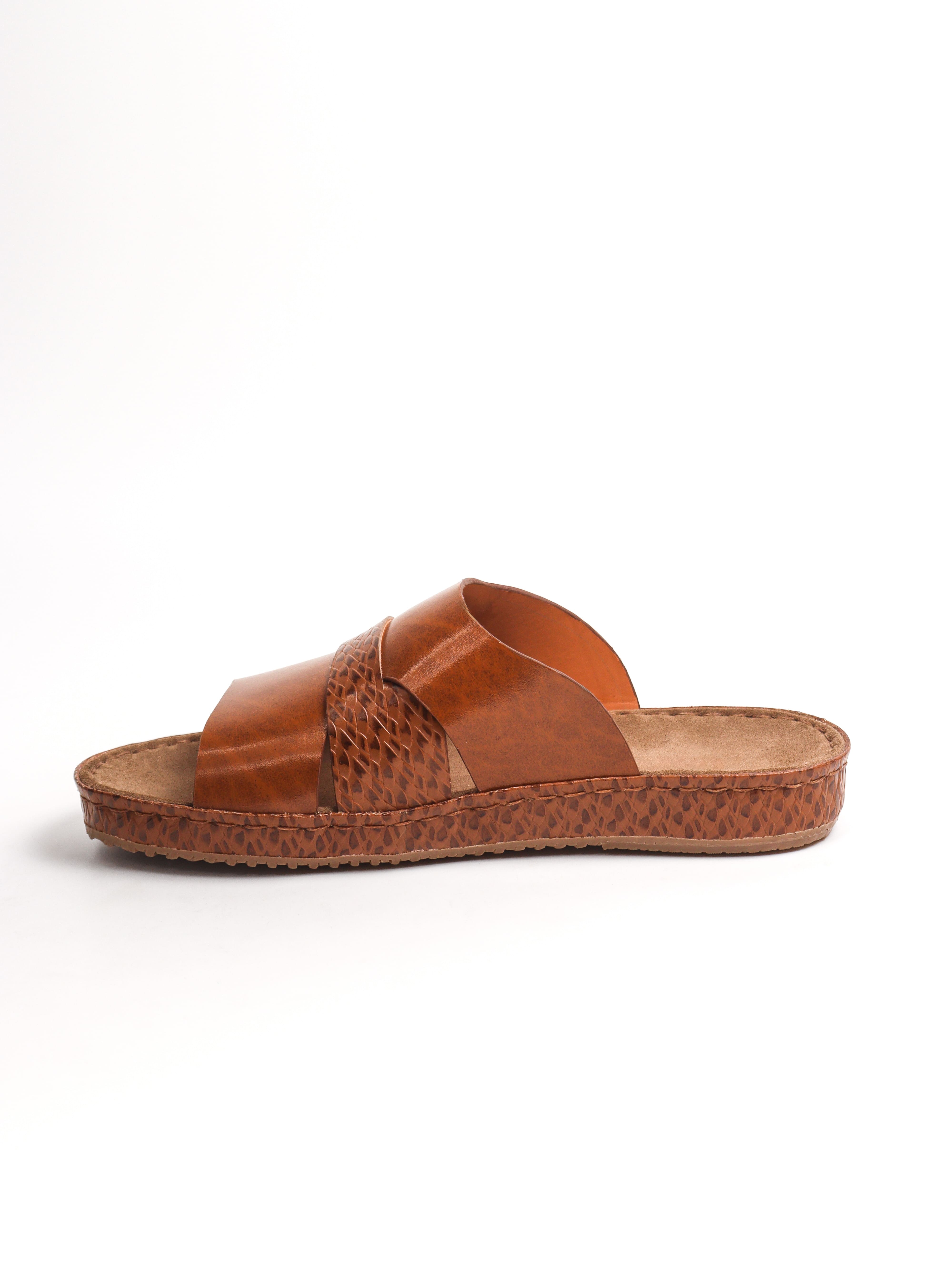 Men's Soft Step Slippers: Tan