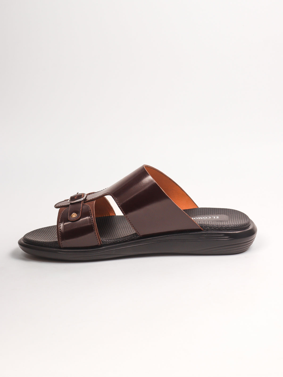 Men's Flat Slippers: Dark Brown