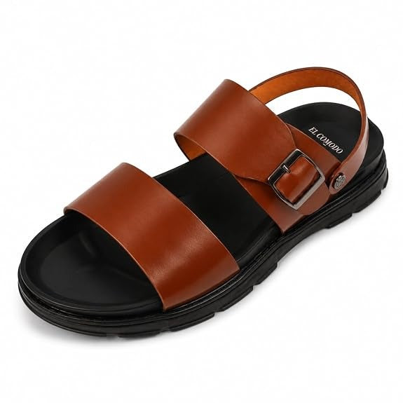 Men's Adjustable Backstrap Leather Sandals - Tan